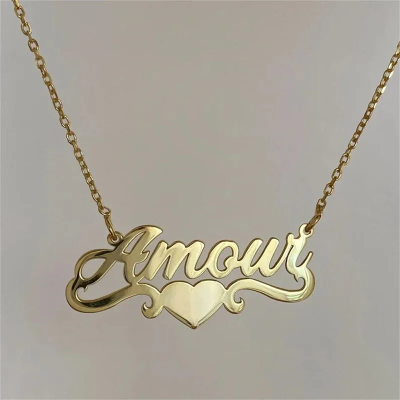 Custom Made Art Font Young Sister Tags Evening Vintage Cute Thick Necklaces Pendants Address Boyfriend Male New Design Gift