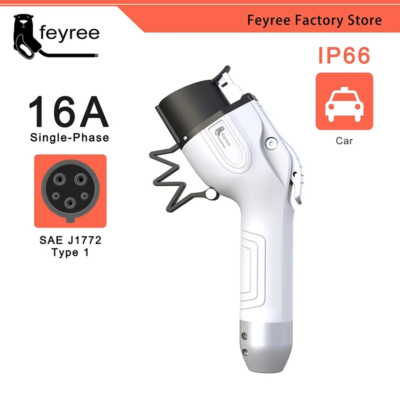 feyree EV Charger Type1 Charger Plug 16A 3.5KW 32A 7KW 1Phase SAE J1772 Connector for Electric Car Charger Charging Station