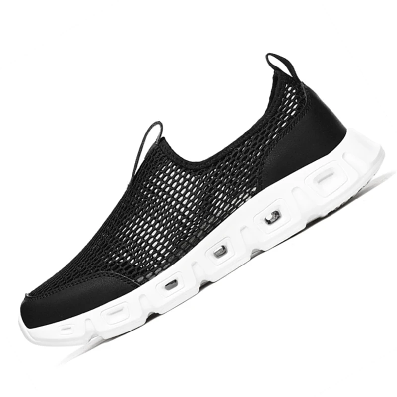 2023 Men Women Walking Shoes Summer Breathable Mesh Shoes Light Slip on Running Shoes Flat Net Sneakers Boy Black Gym Shoes Pink