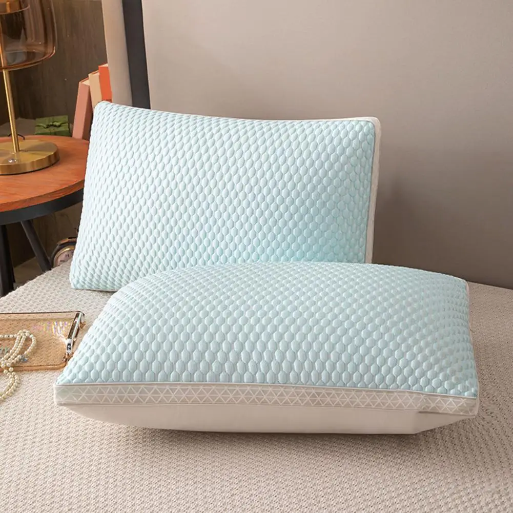 Comfortable Sleep Pillow Summer Pillow with 3d Texture Mesh Border Breathable Pillow for Sleep Washable Home Bedroom Dormitory