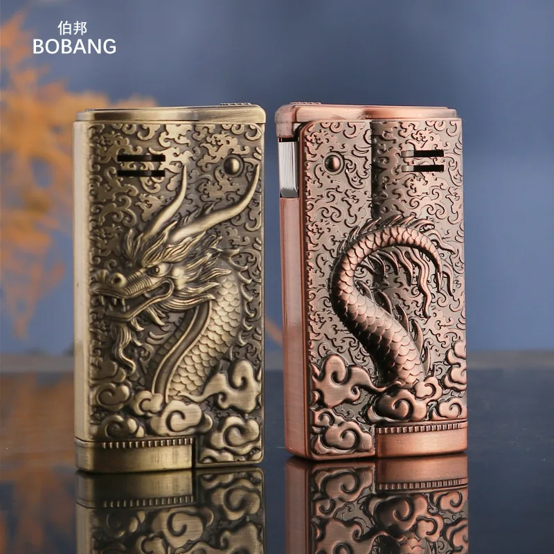 Austrian Metal Old Vintage Oil Lighter Retro Style Windproof Relief Dragon Fire Machine Lighter Creative Gift for Boyfriend - Image 2