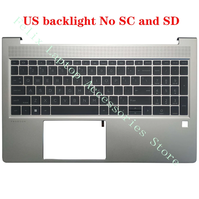 Imagem -04 - Teclado com Backlight e Palmrest Cover Eua la sp Reino Unido hp Probook 450 g8 g9 650 455r Zhan 66pro15 g4 M21742001 Novo