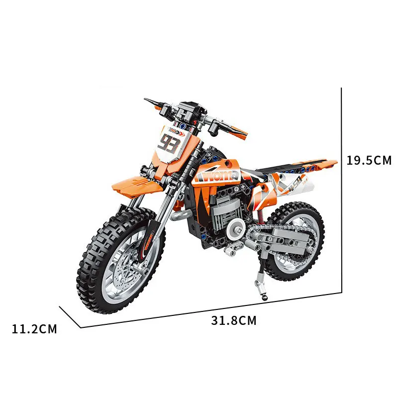 Moc cidade técnica fora de estrada motocicleta moto modelo de carro blocos de construção corrida motobike veículos tijolos brinquedos para presentes de aniversário