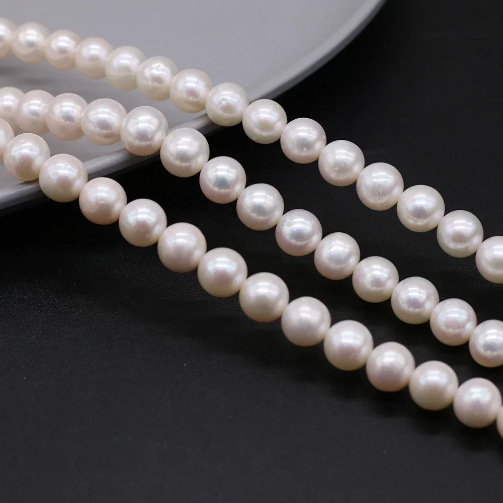 

Natural Freshwater Pearl Beads AAA 8-9mm Smooth Round Punch Loose Beads for Jewelry Making DIY Nacklace Bracelet High Quality