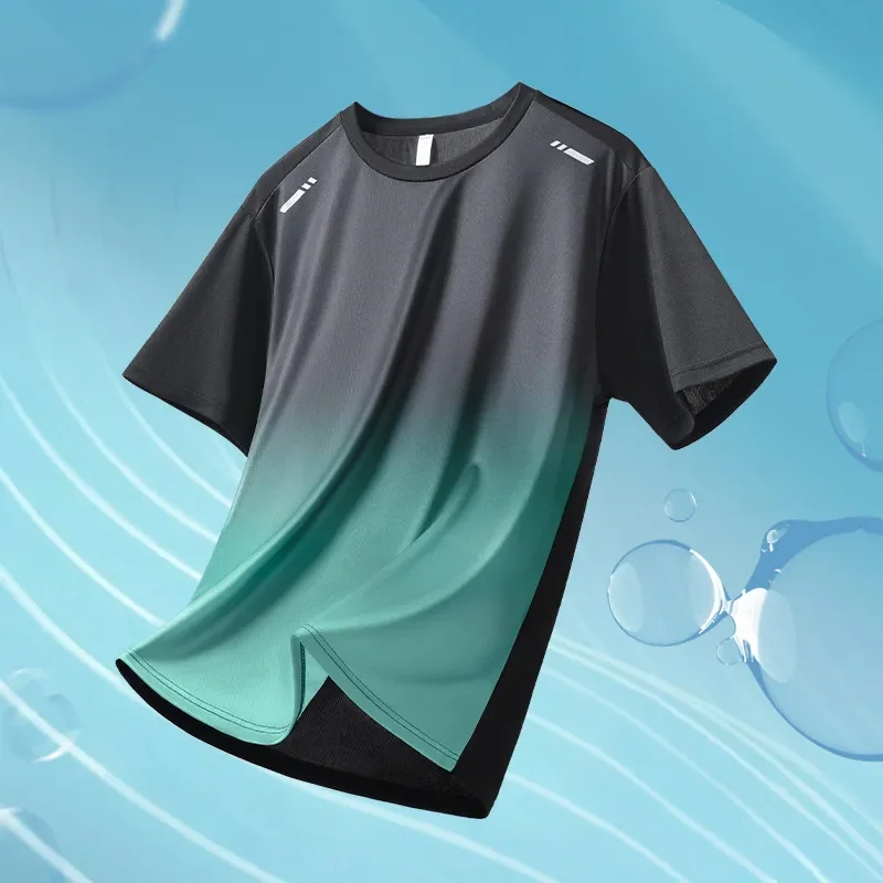 2026 New Men's Ice Silk Quick-Dry T-Shirt: Cool short-sleeved T-shirt for summer running, badminton and training - view 2