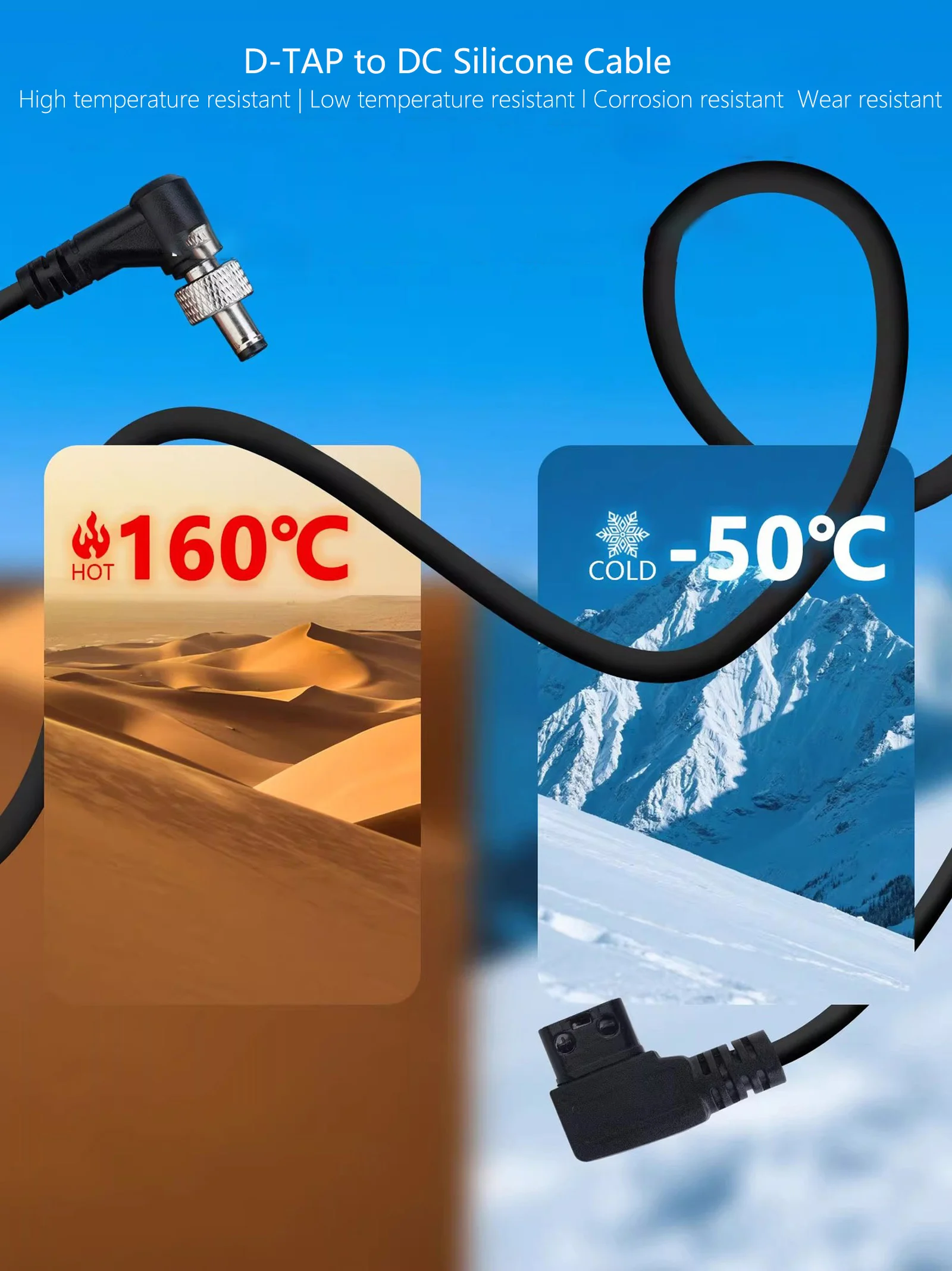 Doppelseitiger NP-F Dummy-Akku-Adapter NP-F550/F750/F970 für Kamera-Monitor Drahtloser Sender D-Tap zu DC 5,5*2,5mm Kabel – Detail 12