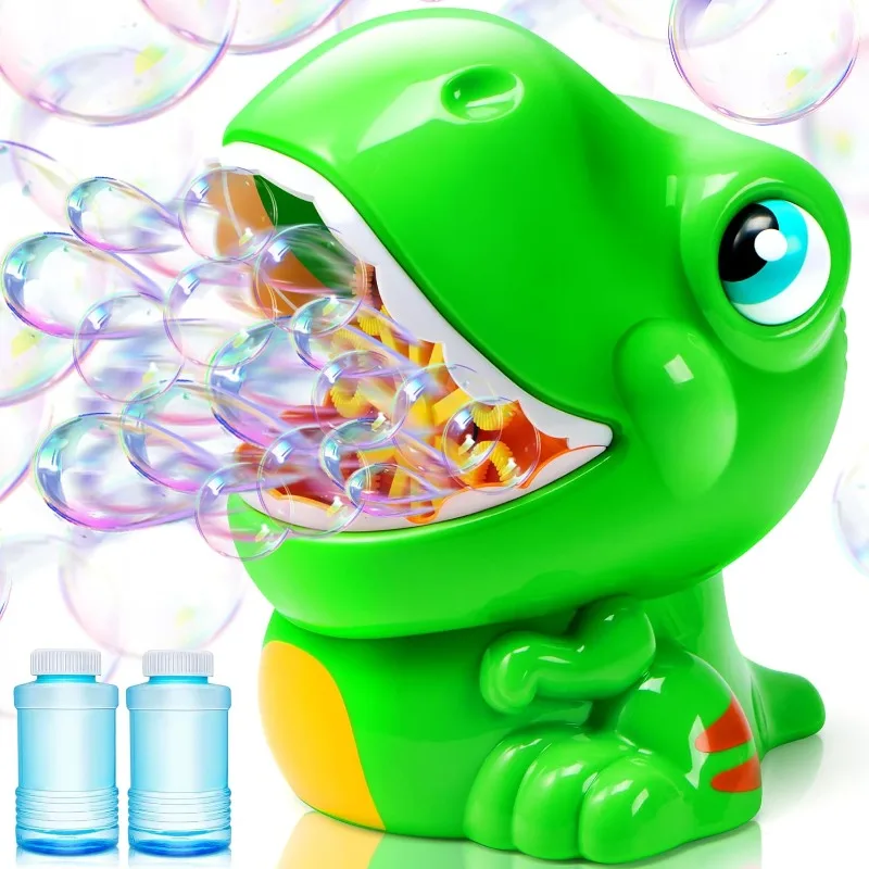 

JOYFY Dinosaur Bubble Machine Bubble Machine Gun Blower with Solutions for Kids Summer Outdoor Indoor Toy Birthday Gift