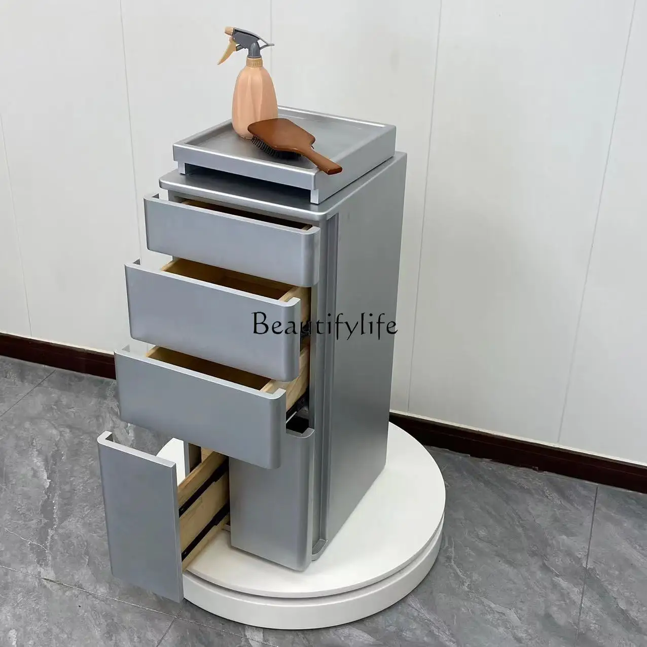 Barber Shop Tool Cabinet for Hair Salon Stainless Steel Hair Cutting Storage Rack Hair Salon Locker