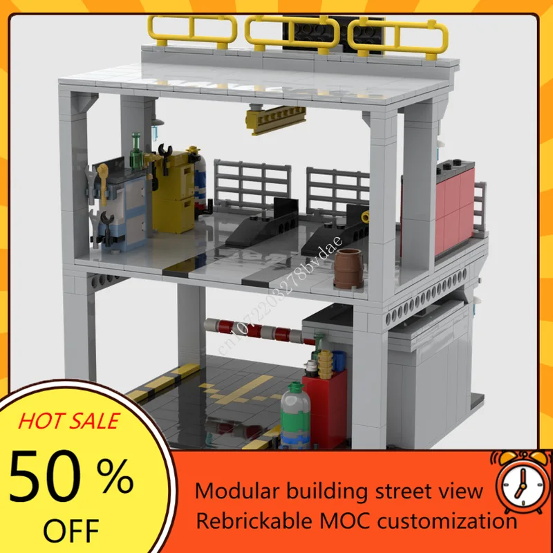 592PCS Hot City Modular Speed Champion Garage Entrance Street View MOC DIY Building Blocks Bricks creative ideas child Toys Gift