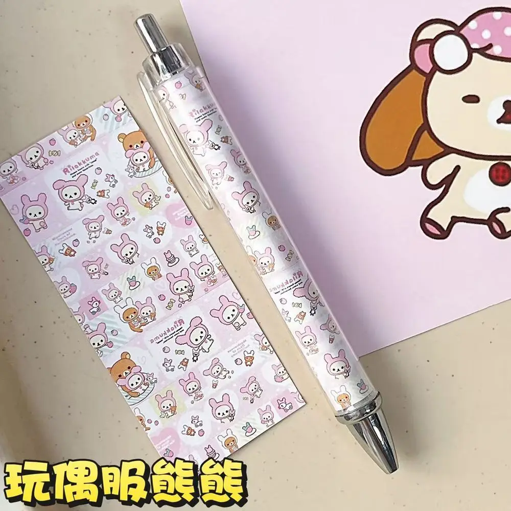 Rilakkuma Rabbit Press Gelstift, hoher Farbwert, niedlicher Ins-Style, 0,5 mm, universeller Pinselschreiber für Studenten, geschmeidiges Schreiben, langlebiger schwarzer Stift – Detail 6