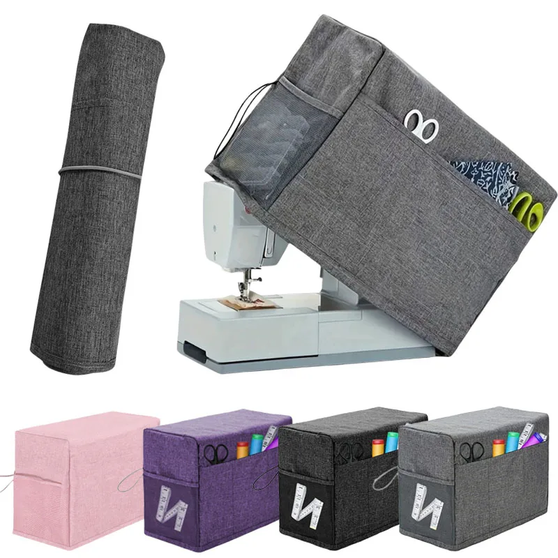 غطاء ماكينة الخياطة العالمي مع جيب تخزين ومقابض جانبية غطاء غبار واقٍ لمعظم ماكينات الخياطة القياسية #1