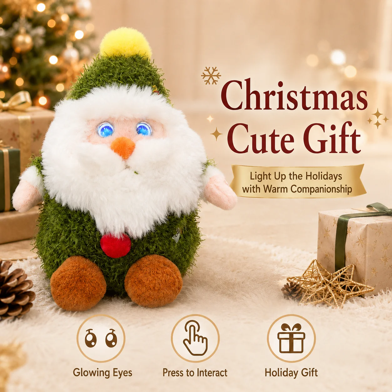 Ai Plush Father Christmas Smarter Talking Electronic Pet Multi Language Interactive Emotional Companion Gift