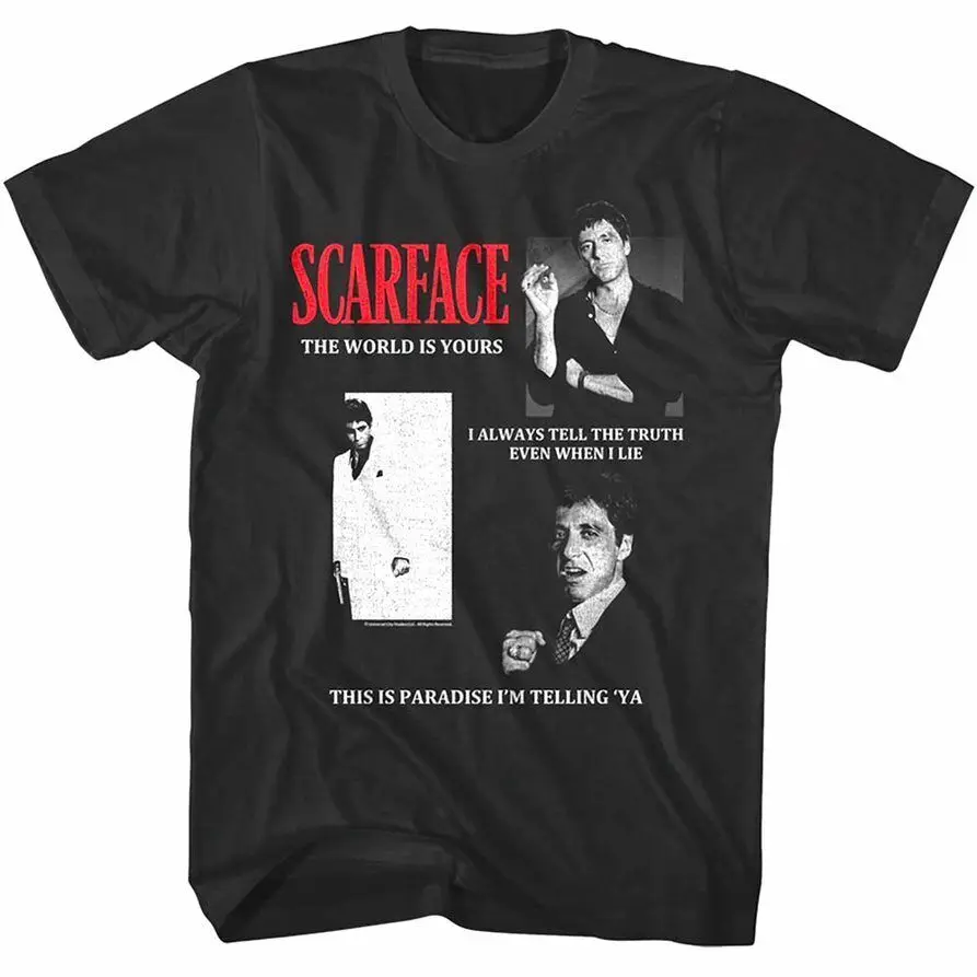 Scarface Tony Montana Movie Collage Men's T Shirt Gangster Mafia