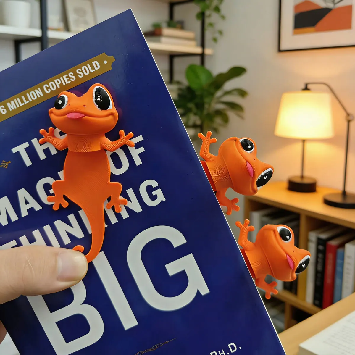 Marcador de Libros 3D con Forma de Gecko: un Marcador de Libros Divertido y Atractivo, Paquete de Una Unidad