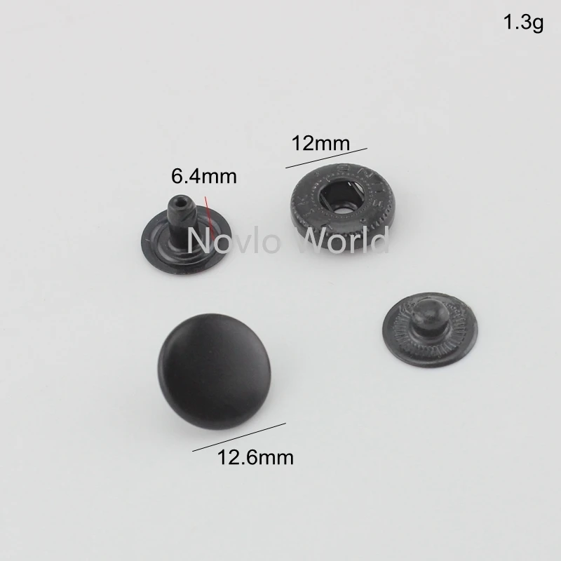 20-100pcs Black color 12mm snap button for purse,Snap fasteners buttons for making handbag purse