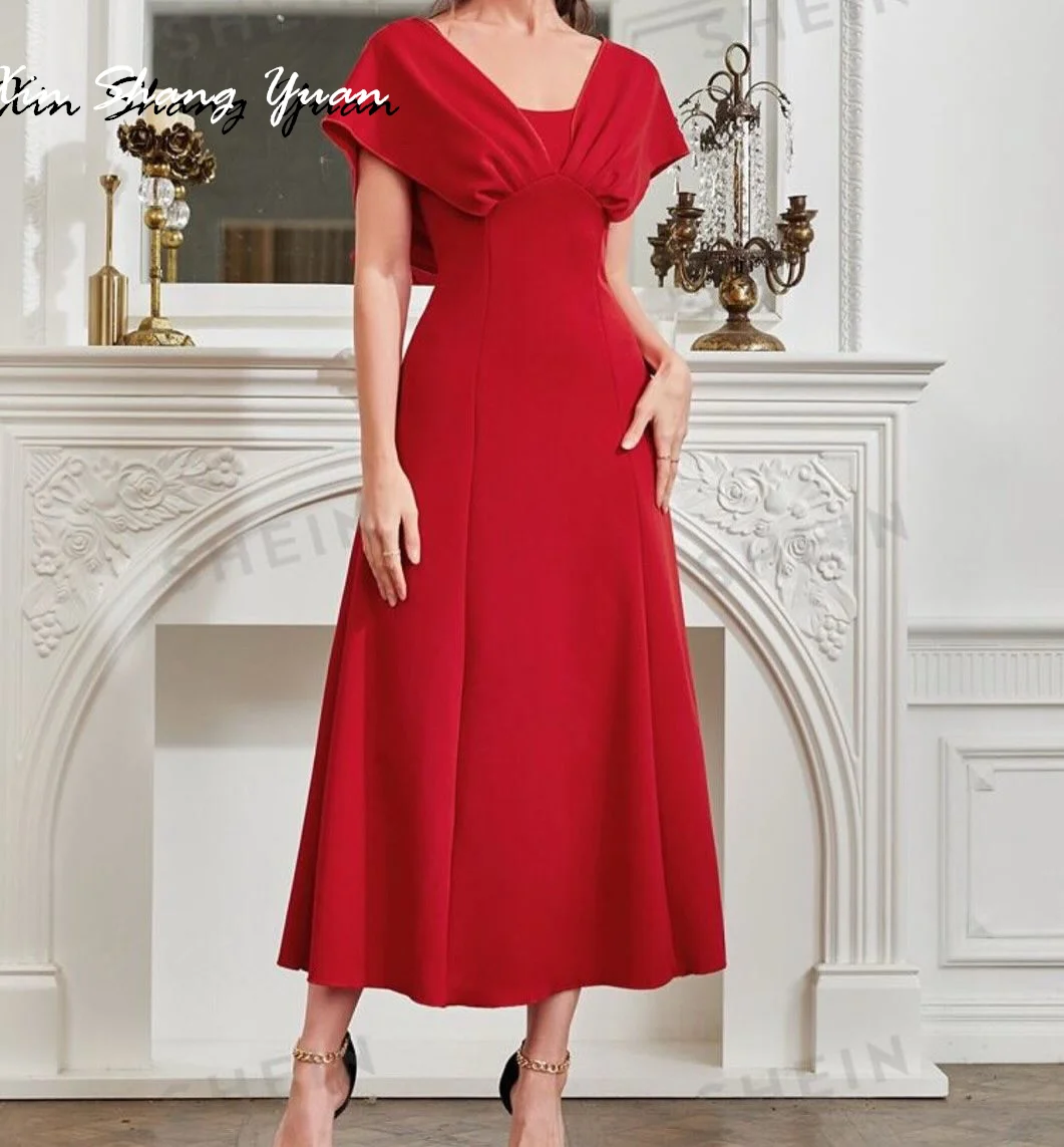 Вечернее платье по индивидуальному заказу. Изысканный трикотаж с открытыми плечами. Платья для выпускного вечера без рукавов. Элегантные вечерние платья трапециевидной формы длиной до чая.