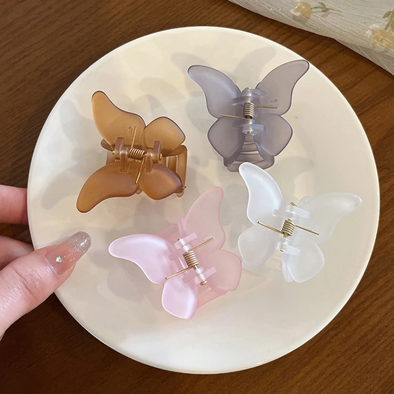 Fairy Butterfly Hair Claw Candy Color Crab Clip Summer Sweet Princess Shark Clip for Women Girl Hairpin Hair Accessories