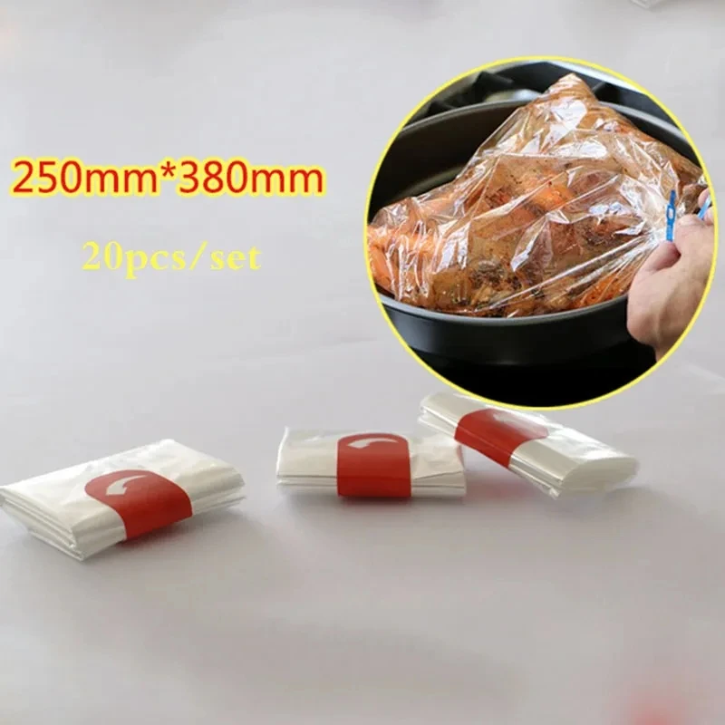 20Pcs/Set Microwave PET Oven Bag High Temperature Resistant Bags Baking Bag Kitchen Tools 250*380mm