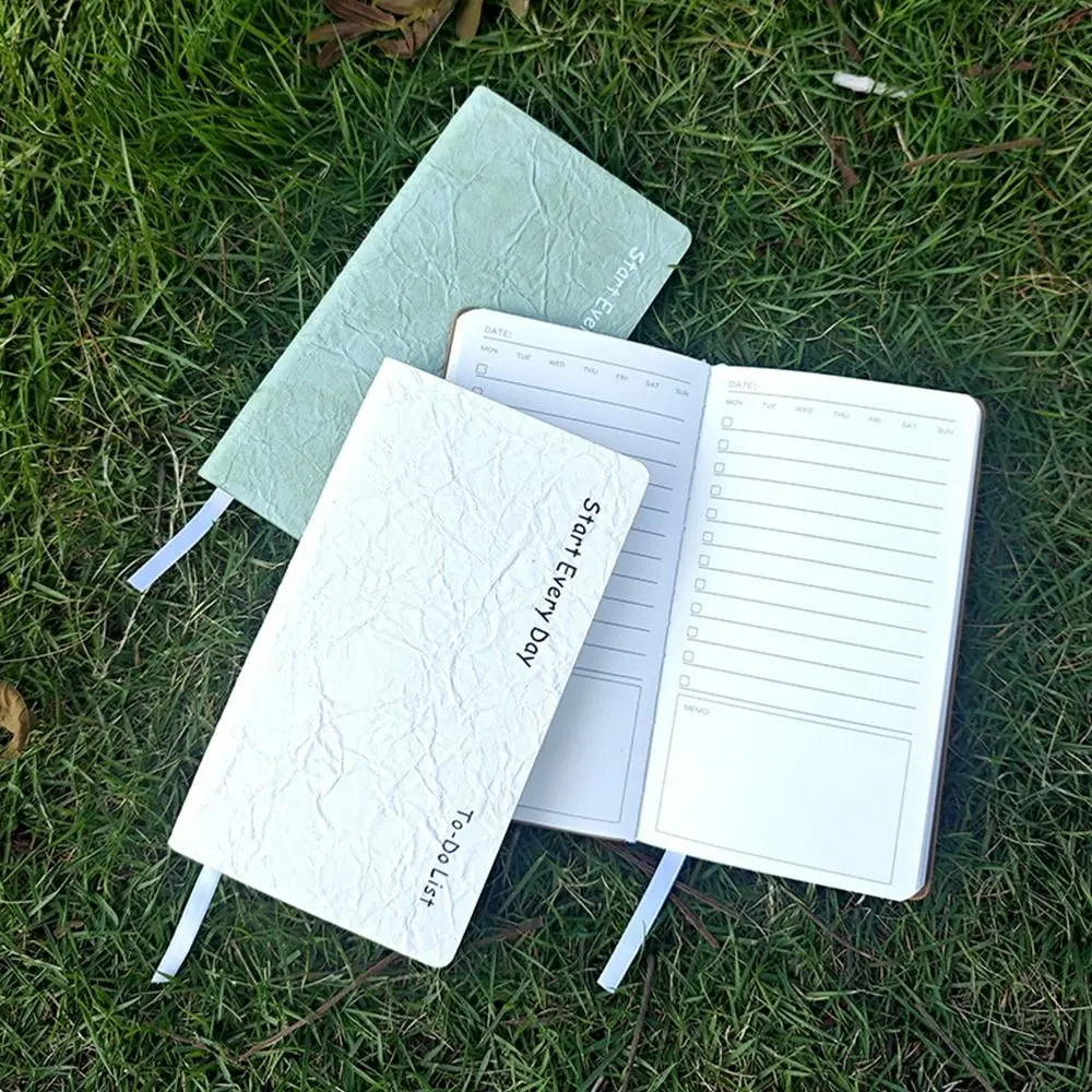 

A6 Todolist Notebook Multicolor Faux Leather Cover Daily Planner Self-discipline Tracker Paper Scrapbook Journal Writing