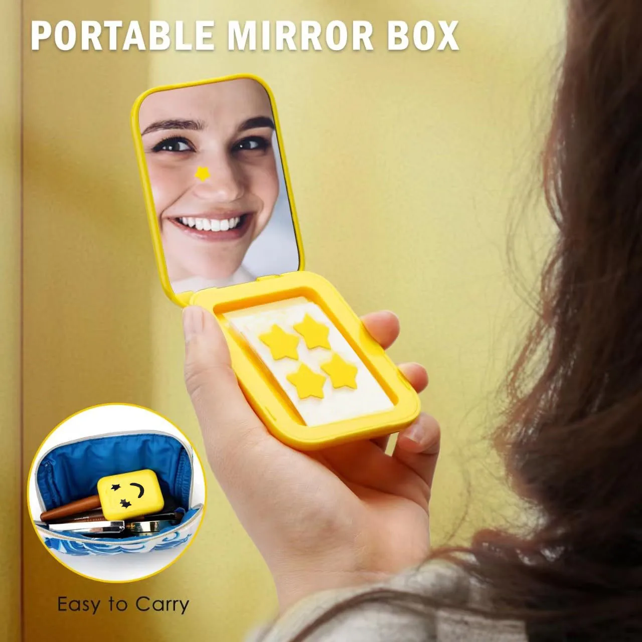 32 Stelle Toppe Gialle Acne Brufolo Toppe Correttore Invisibile Dissolvenza Riparazione Stelle Idrocolloide Acne Toppe Scatola Specchio Per Il Trucco