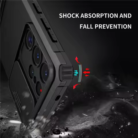Shockproof Armor Funda For Samsung Galaxy S20 FE S21 S22 S23 S24 Plus Note 20 S25 Ultra 5G Slide Lens Protect Phone Case