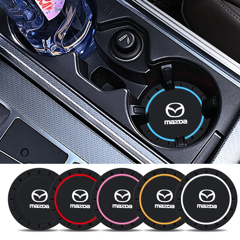 PVC Silicone Car Coaster Water Cup Bottle Holder Mat Anti-Slip Pad For Mazda 2 3 5 6 BL BM GJ CX3 CX4 CX5 CX-5 CX8 KE KF CX7 CX9