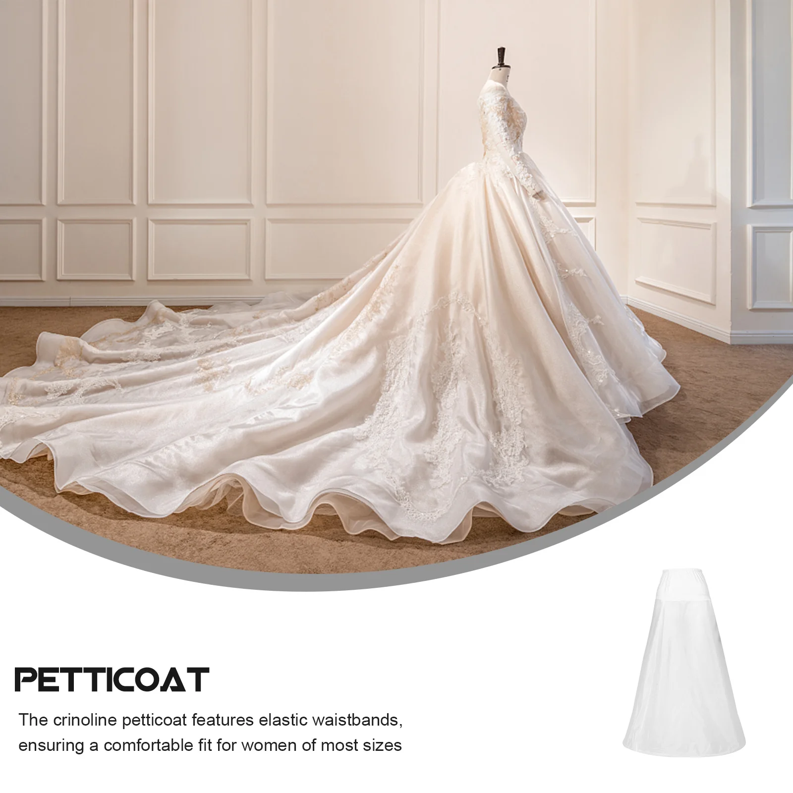 

Petticoat For Women Wedding Dress Bridal Gown Underskirt Floor Length Dress Support Wedding Accessories