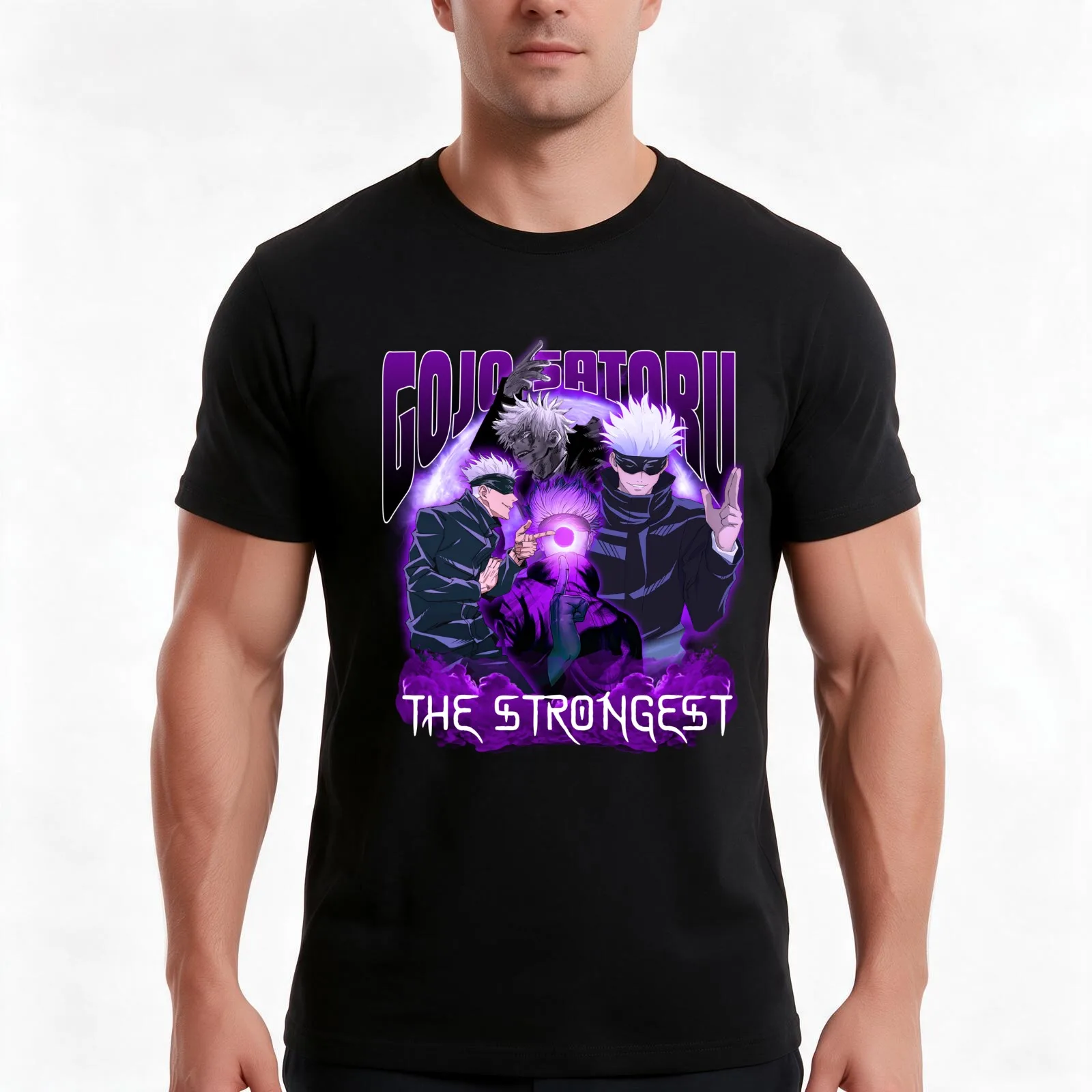 THE STRONGEST T-Shirt Summer Casual Cotton Tee Oversized Streetwear Tops Vintage Graphic Print Loose Fit Short Sleeve