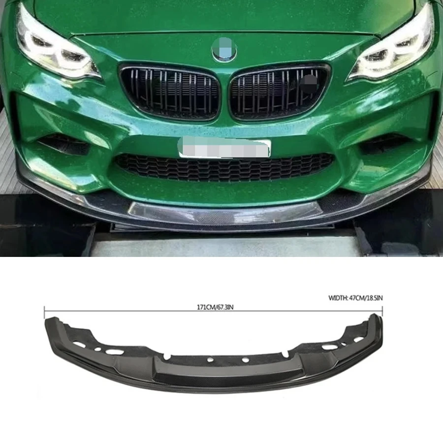 For BMW M2 Series F87 MTC Style M Sports Carbon Fiber Car Front Bumper Lip Front lip Diffuser Front Chin Spoiler upgrade body ki