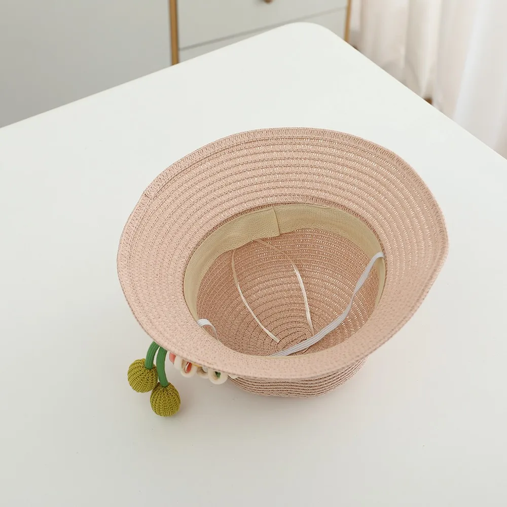 Straw hat for kids summer girls beach hat children\'s sun hat kids holiday travel straw hat bag set sunshade sun hat summer princ