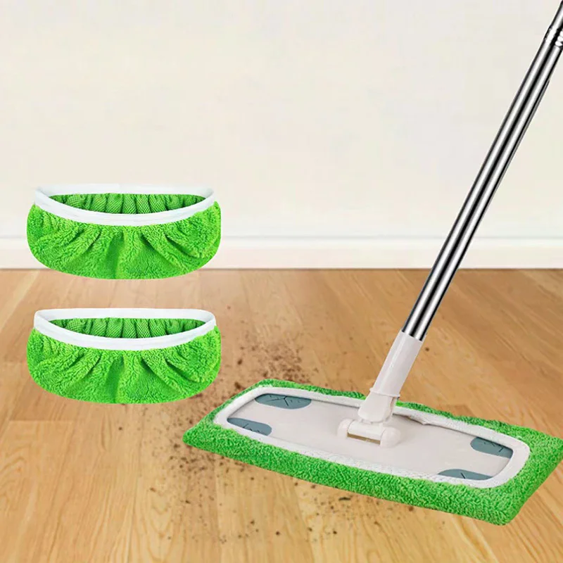 

5/10pcs Green/gray Mop Cloth, Reusable, Washable Ultra-fine Fiber, With White Color, Suitable For Hardwood Tile Flooring