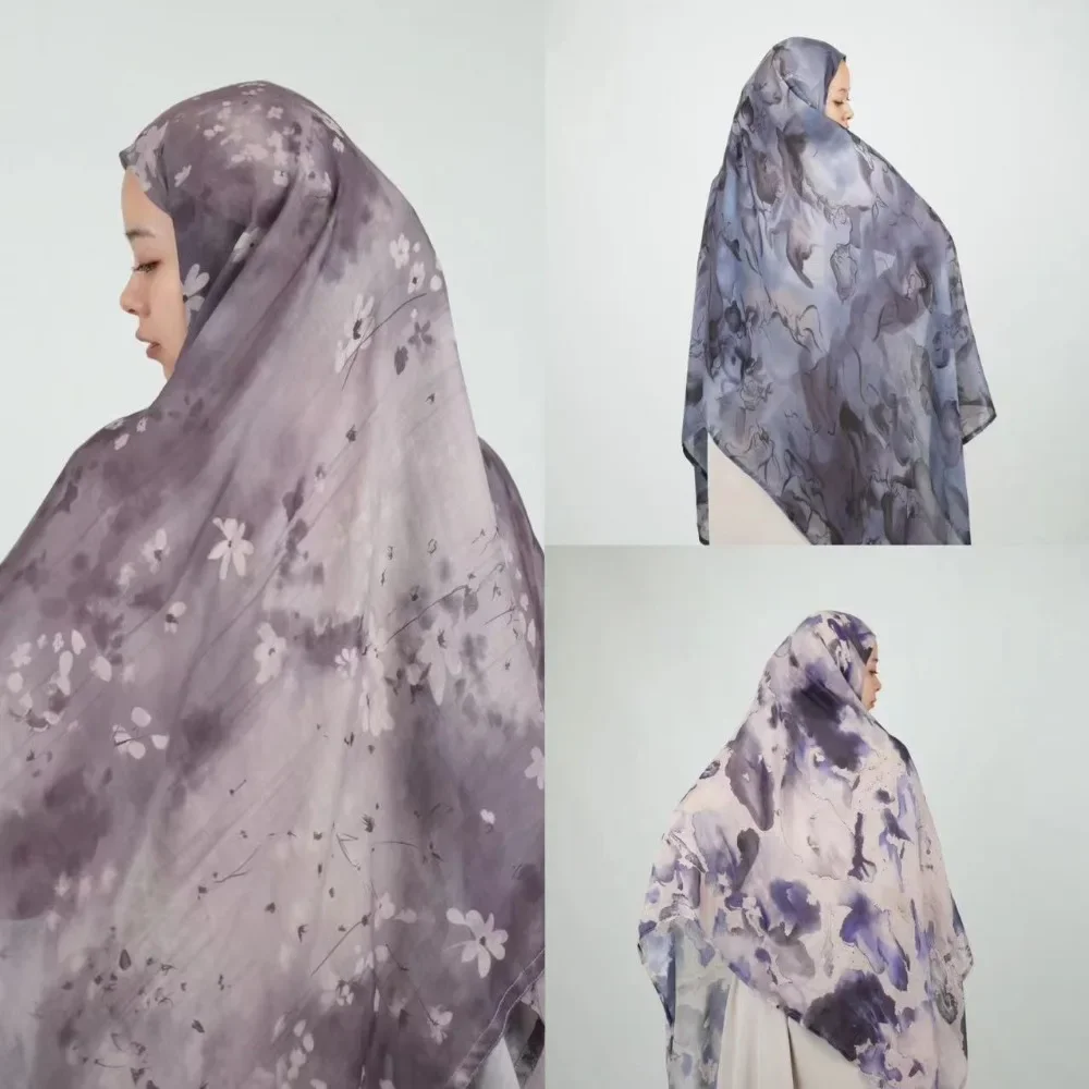 Muslim Cotton Hijab for Women Viscose Turban Purple Hijab Large Size Female Foulard Islamic Clothing New 90*200cm