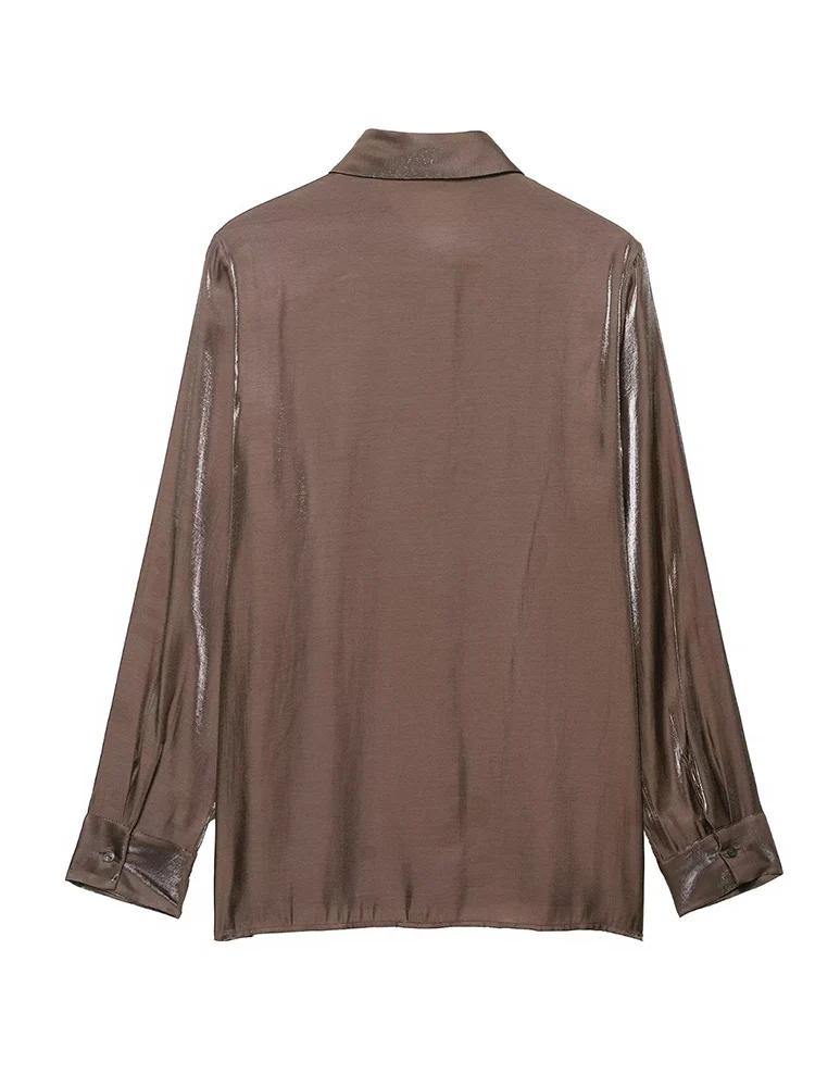 Eleganckie koszule damskie w tęczowych kolorach, modne w 2025 roku, z długim rękawem, streetwearowe, codzienne bluzki i koszule damskie, elegancki top.