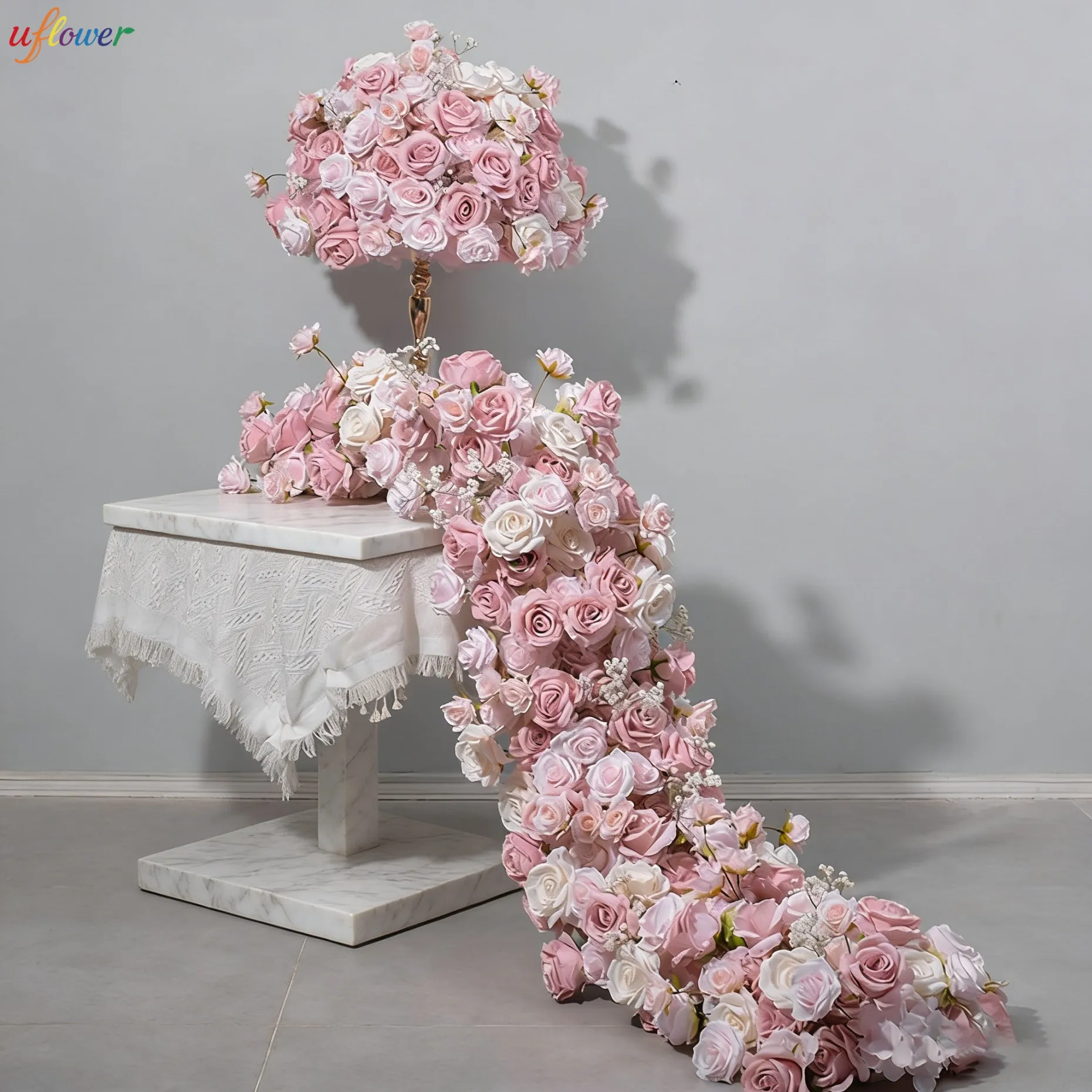 

Искусственные цветы Uflower розового цвета для свадебного декора: фон для фотозоны, украшение для стола, цветочные шары, длинные цветочные гирлянды, декор для дивана, реквизит для фотосессий