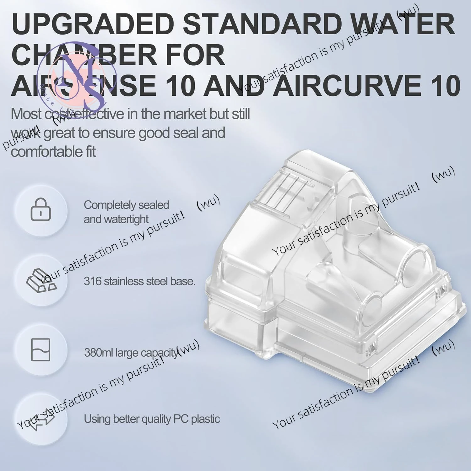 Replacement water tanks for AirSense 10 and AirCurve 10, improved standard sinks, compatible with ResMed