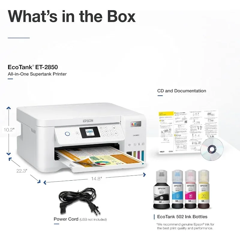 

Cartucho, Escaneo, Copia E Im Fisk Automática De 2, Blanco, M # lL # Для Impresora Supertank Inalám Î Todo En Uno, Sin