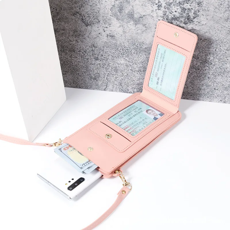 Women Folding Mini Crossbody Phone Bag, Korean Style Compact Shoulder Purse, Multi-functional Large Capacity Wallet
