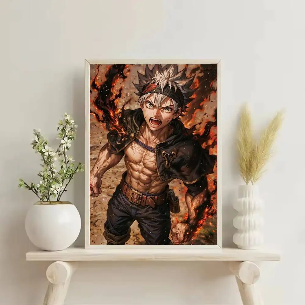 B-Black Clover Asta Waterproof Self-Adhesive Wall Poster for Bedroom Living Room Home Decor view 5