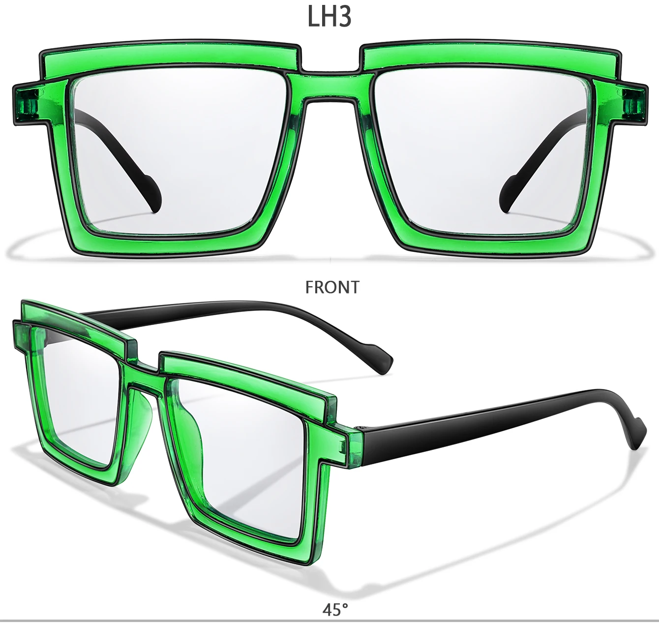Modische Sonnenbrille für Damen, trendige, niedliche, quadratische, übergroße, transparente Sonnenbrille für den täglichen Outfit, Party, Reisen, Strandurlaub, mit Box – Detail 6
