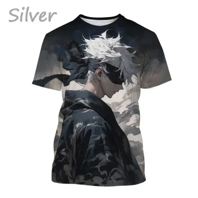 Summer Japanese Explosive Anime Jujutsu Kaisen3D Printed Character T-shirt Large Size Loose Casual COSPLAY Street Fashion Top