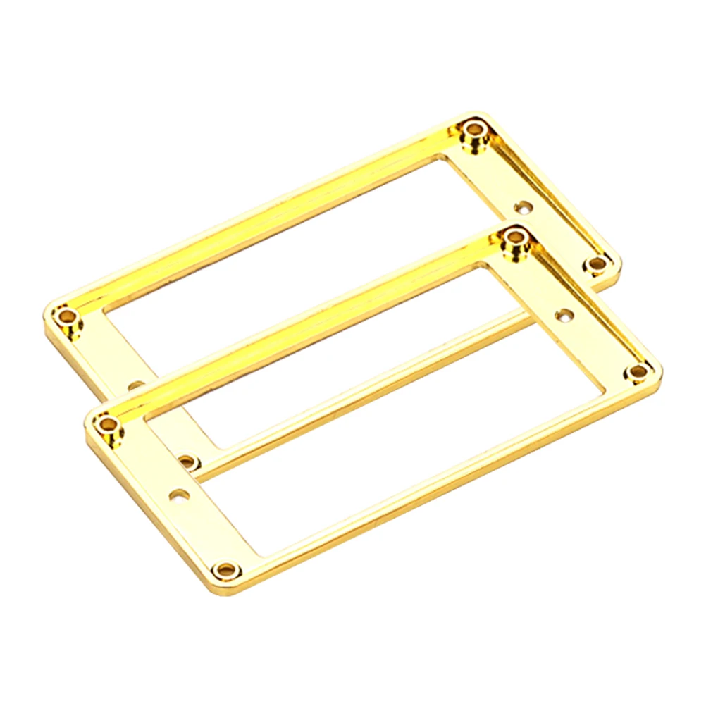 

2pcs Golden Floral Pickup Rings Metal Humbucker Cover Frames Flat Mounting For Electric Guitar Decoration