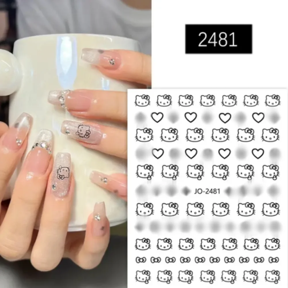 Cartoon Sanrio Nagelsticker Hellokitty Anime Stickers Nail Art Decoratie Diy Press Op Nagels