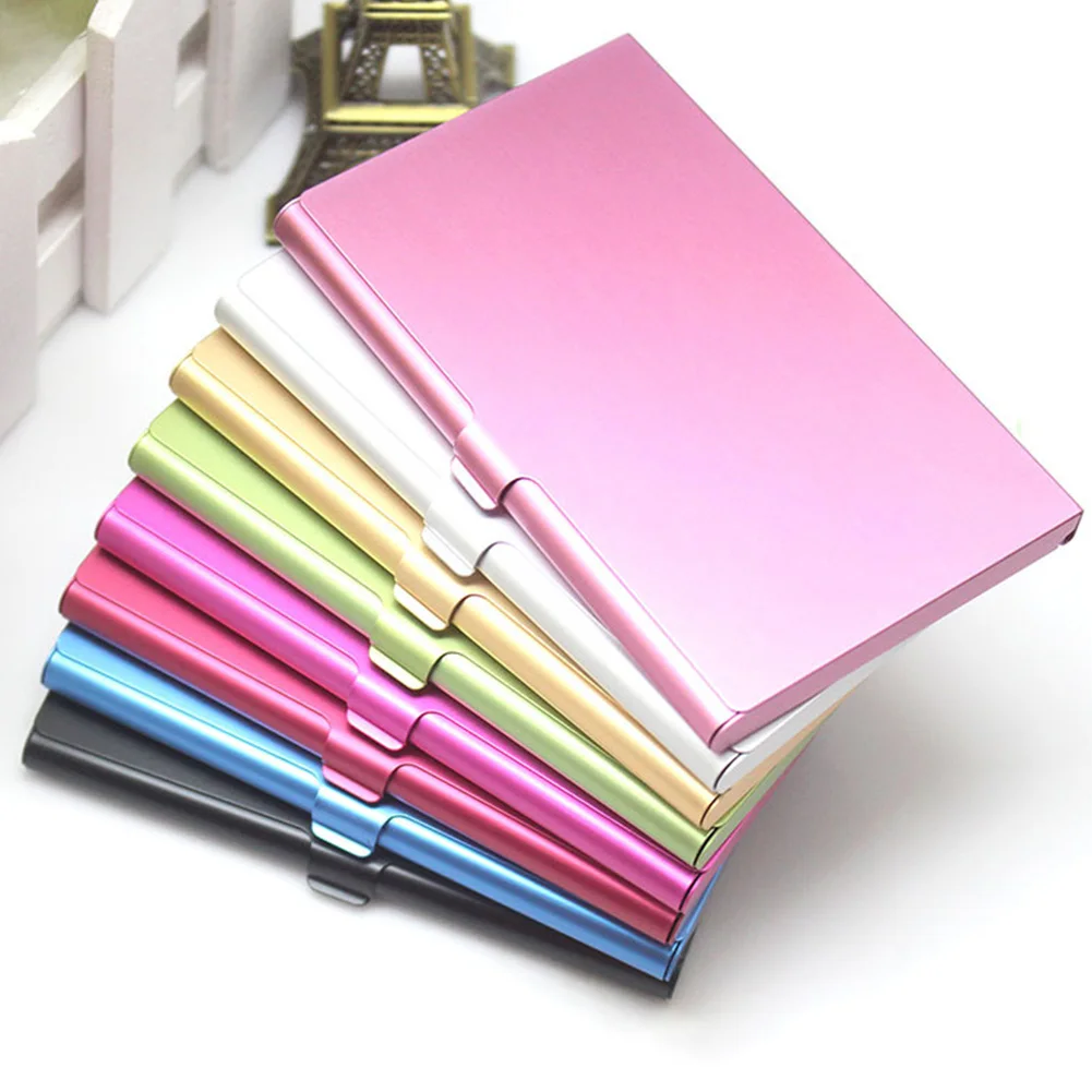 Business Aluminum Clamshell Business Card Case Carry-on Credit Card Case Colored Metal Name Card Holder Creative Fashion 9 Color