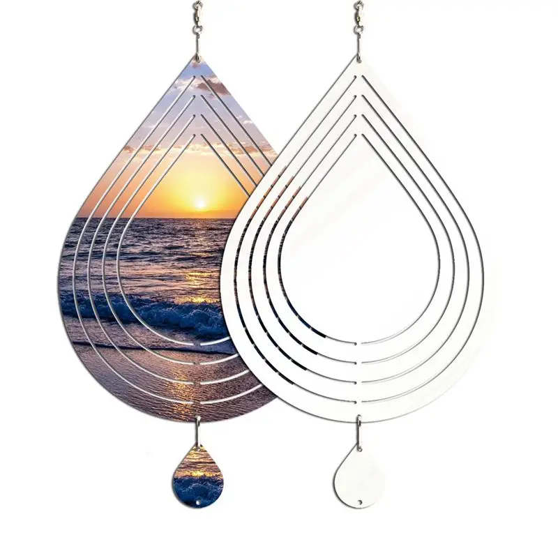 B84B 2 Pack 10 Inch Sublimation Wind Spinner Blanks, 3D Hanging Wind Spinner for Indoor Outdoor Garden Decoration DIY