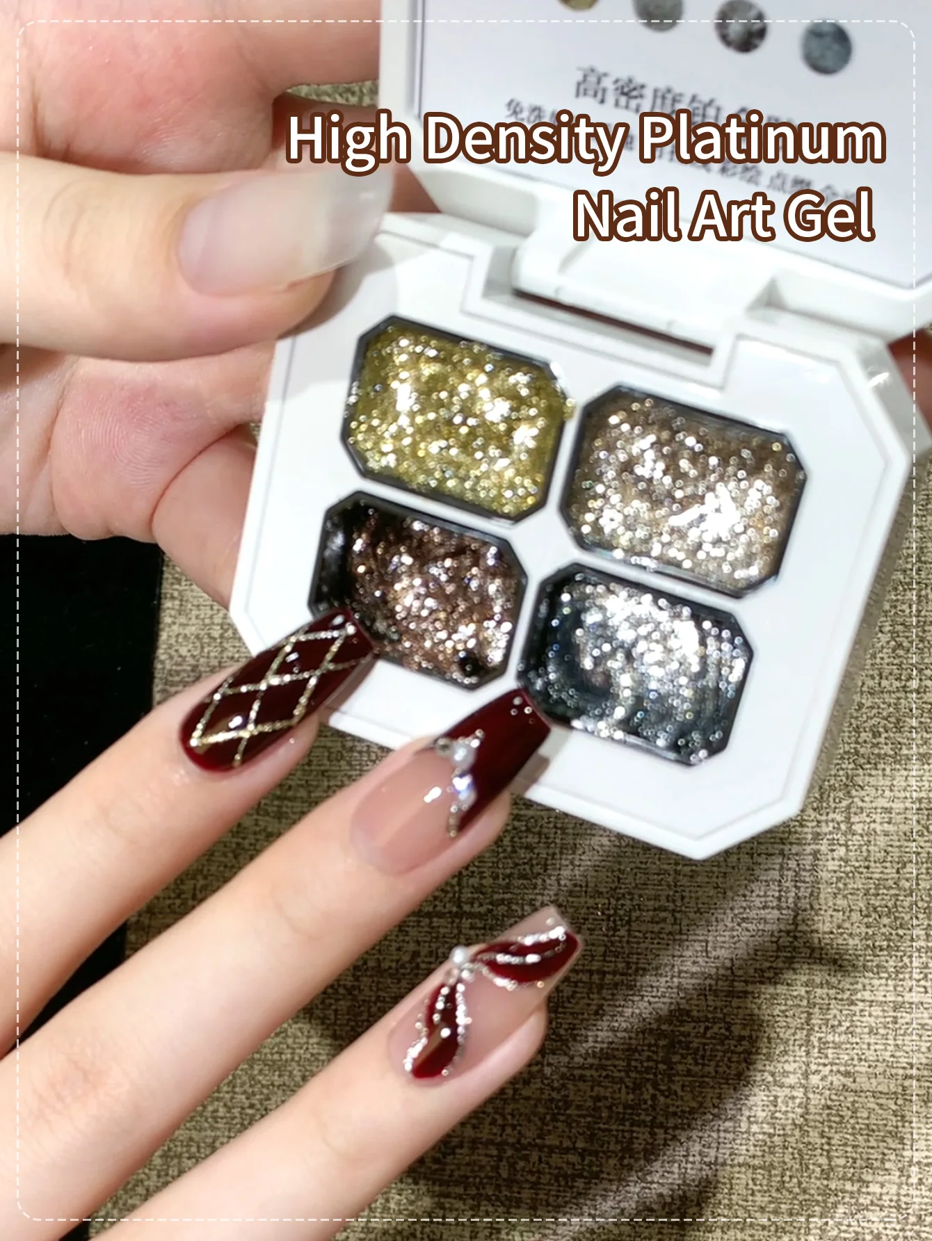 4 Colors/Set Metallic Gel Liner Nail Art Silver Bronze Gold Mirror Chrome 3D Effect Gel Nail Polish Metal Painted Drawing