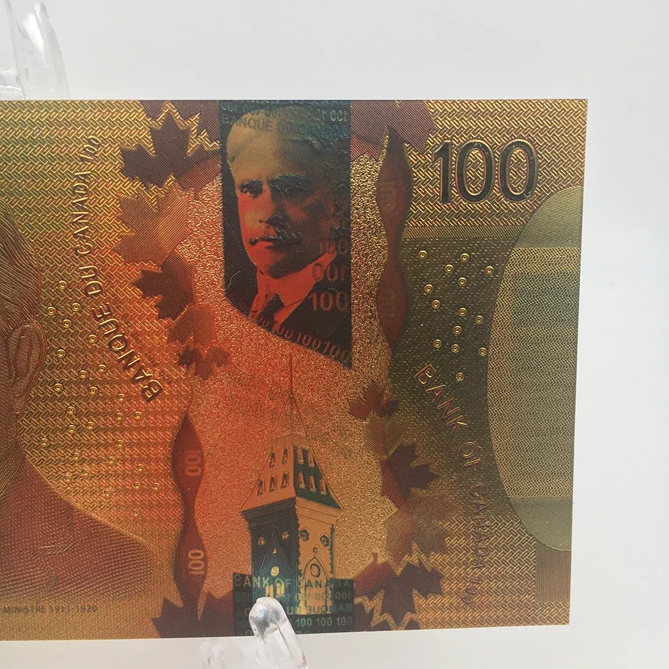 KL 10 قطعة لكل مجموعة عملة Banque Du Canada تذكارية الأوراق النقدية 100 دولار كندي الذهب احباط فاتورة الأوراق النقدية