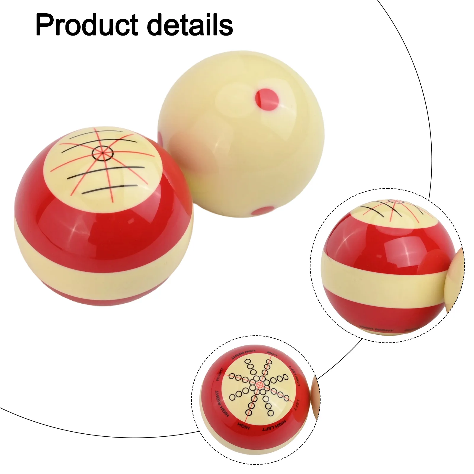 Billiards Practice Cue Balls 2pcs Resin Balls for Enhanced Pool Skills 57 2mm Diameter with Unique Target Points