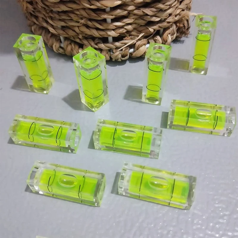 Mini Bubble Spirit Level 10X10x29mm Square Levels For Wall Frames Art Displays Picture Hanging RV Tripod Measuring