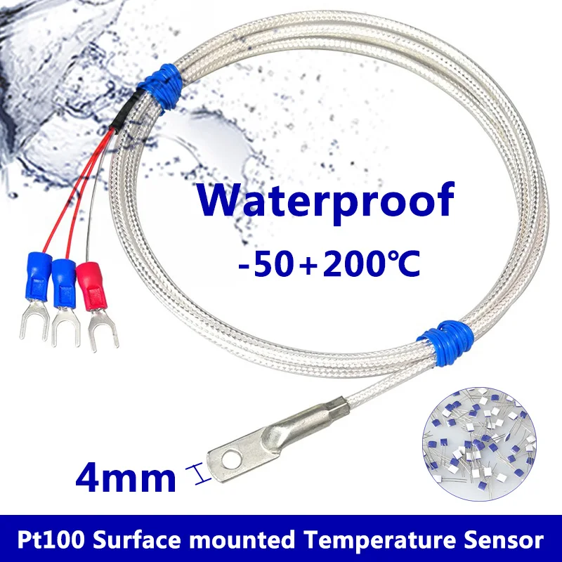 Waterproof Pt100 Surface Mounted Temperature Sensor Platinum Thermistor Probe for Industrial Use Thermocouple Gasket Included