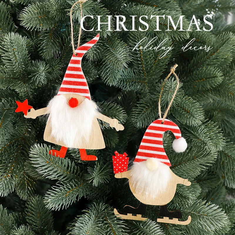 

1/2/3Pcs New Wooden Christmas Tree Hanging Decoration Christmas Ornament Scene Atmosphere Decoration Pendant